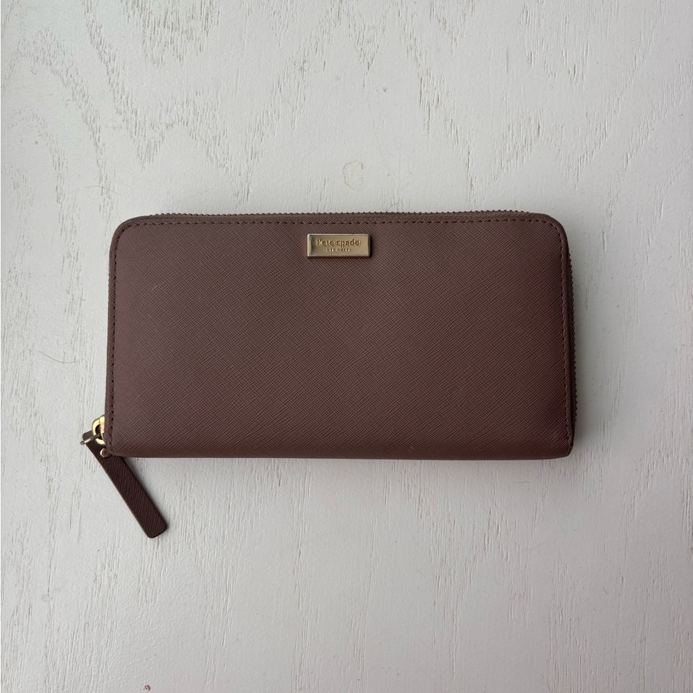 Kate Spade Purple Brown Zip Wallet